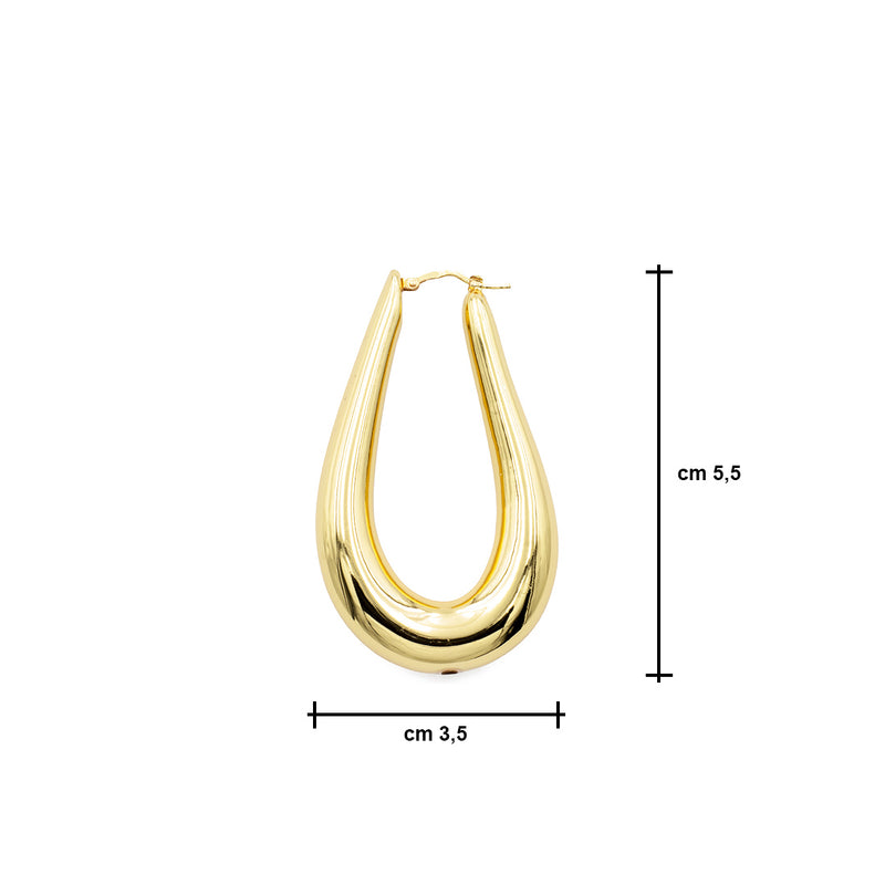 misure dell'orecchino a goccia francesca bianchi design placcati oro giallo 5,5 per 3,5 cm - via condotti store