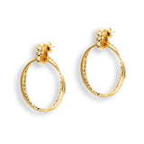 orecchini a doppio cerchio diamantati francesca bianchi design placcati oro - via condotti store