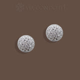 orecchini a lobo tappabuchi mezza sfera con argento e zirconi - via condotti store