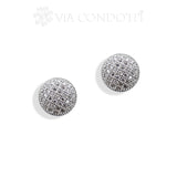 orecchini a lobo tappabuchi mezza sfera in argento e zirconi - via condotti store