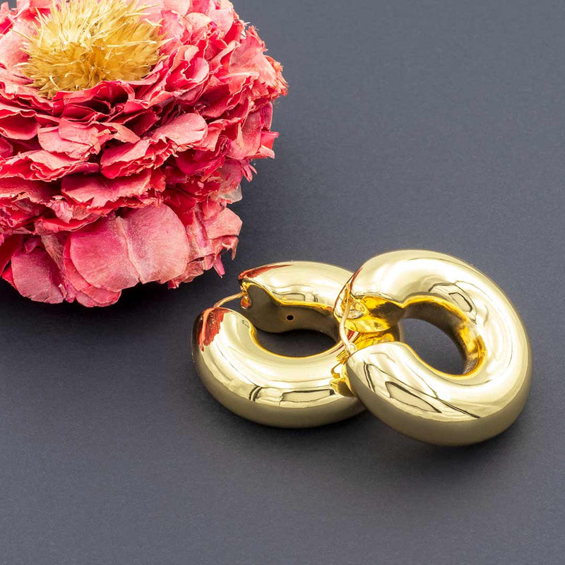 Orecchini boccole a cerchio placcati oro - via condotti store