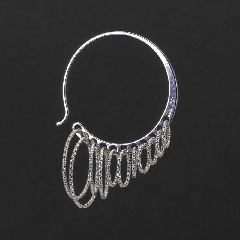 Profilo orecchino a cerchio tipo cornucopia in Argento 925 - via condotti store
