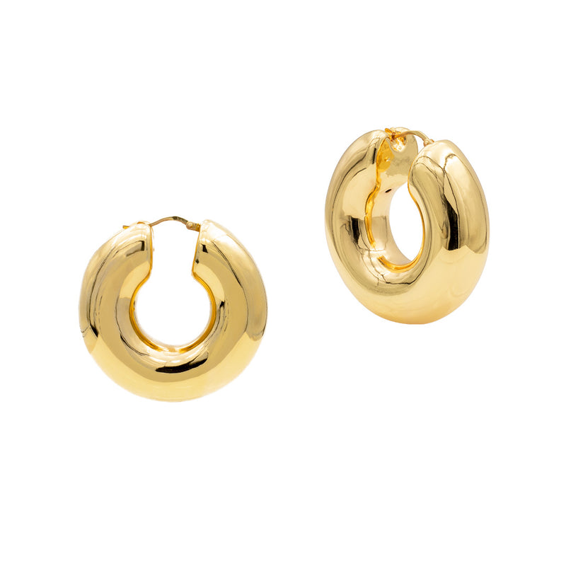 Orecchini boccole a cerchio placcati oro - via condotti store