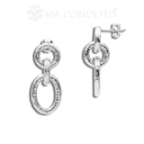 profilo degli orecchini pendenti a catena vuota in argento 925 rodiati - via condotti store