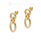 orecchini pendenti a catena vuota in argento 925 placcati oro - via condotti store