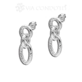 orecchini pendenti a catena vuota in argento 925 rodiati - via condotti store