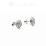 orecchini a lobo tappabuchi mezza sfera in argento e zirconi - via condotti store