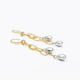 orecchini pendenti con gocce in argento 925 rodiati e placcati oro - via condotti store