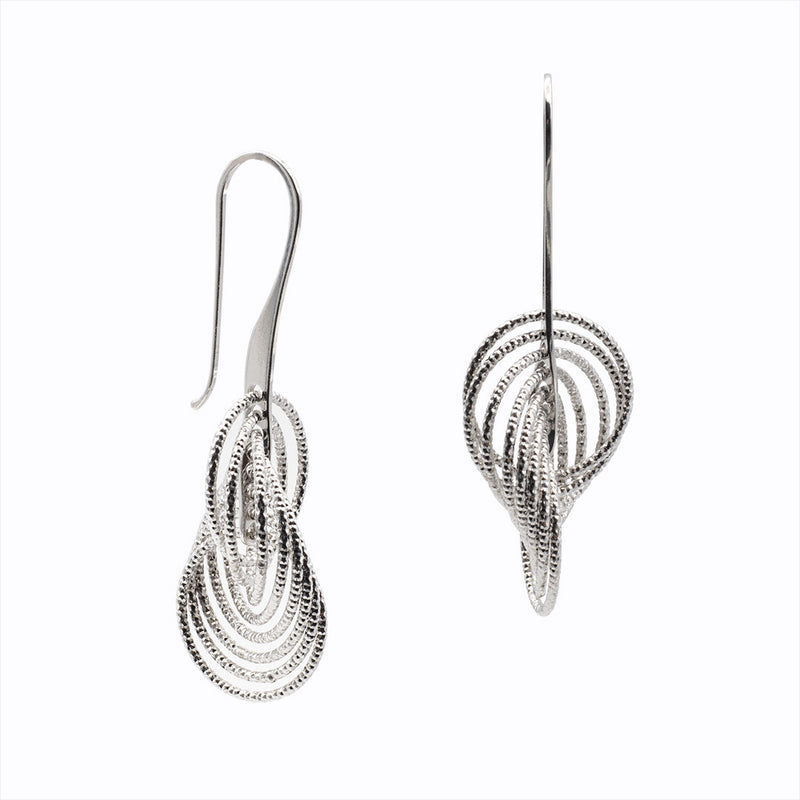 orecchini pendenti in argento 925 bianco rodiato - via condotti store
