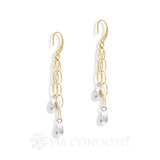 orecchini pendenti con gocce in argento 925 bicolore - via condotti store
