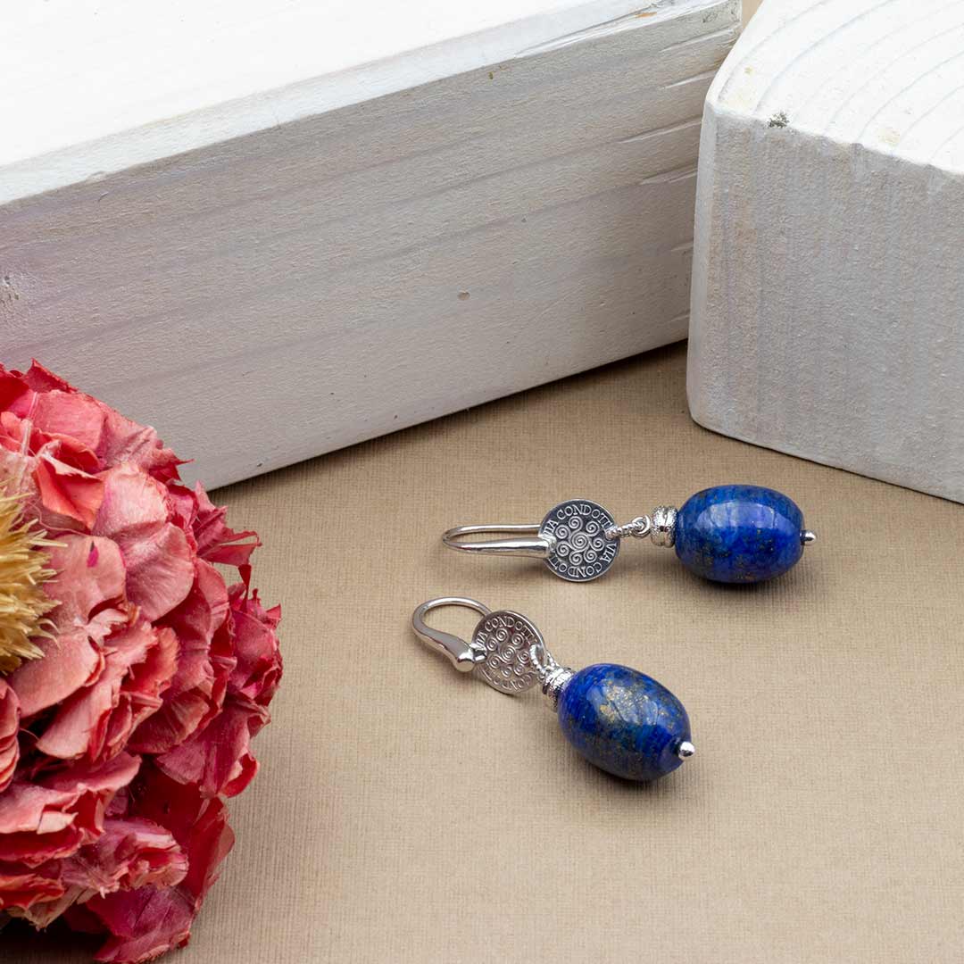 Orecchini Con Lapislazzuli In Argento 925 – Pietra Naturale 8mm, Gioielli Artigianali Fatti A Mano, Donne