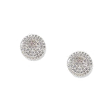 orecchini tappabuchi rotondi in argento e zirconi - via condotti store
