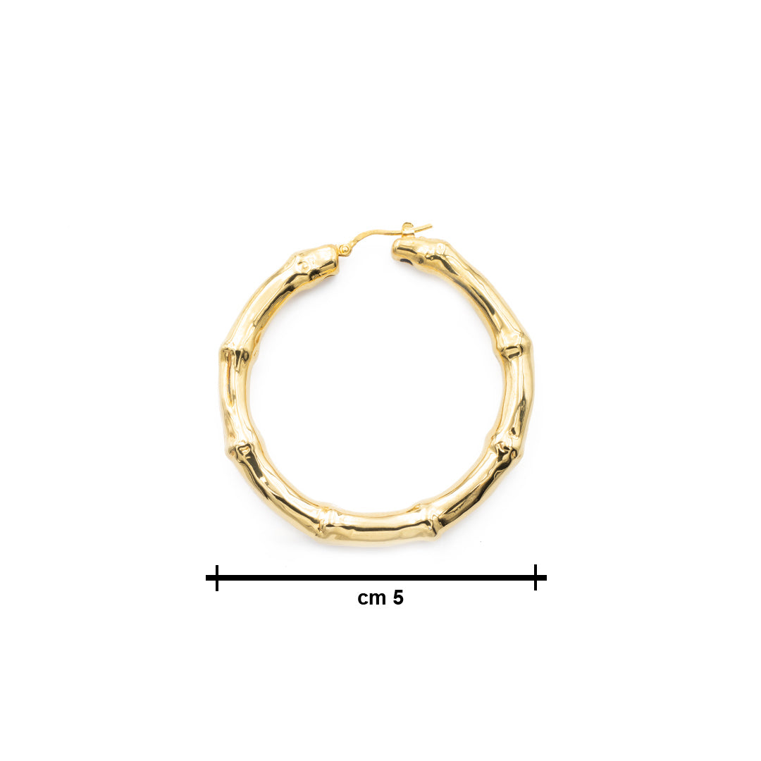 Orecchini A Cerchio Tipo Bali - Placcati Oro, Diametro 12mm, Larghezza 4mm, Chiusura A Monachella